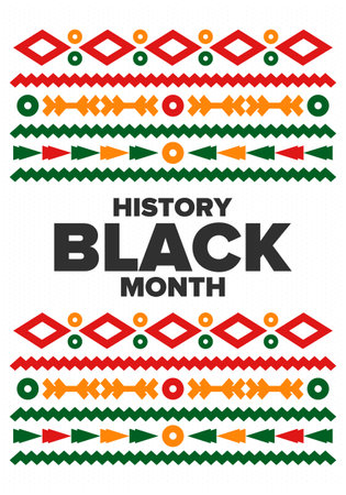 Black History Month. African American History. Celebrated annual. In February in United States and Canada. In October in Great Britain. Poster, card, banner. Vector illustrationのイラスト素材