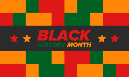 Black History Month. African American History. Celebrated annual. In February in United States and Canada. In October in Great Britain. Poster, card, banner. Vector illustrationのイラスト素材