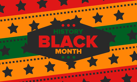 Black History Month. African American History. Celebrated annual. In February in United States and Canada. In October in Great Britain. Poster, card, banner. Vector illustrationのイラスト素材