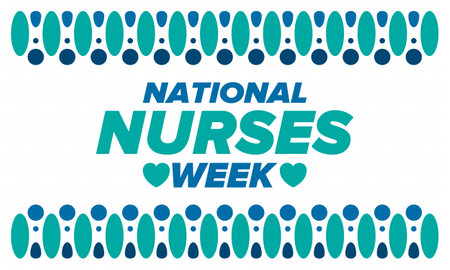 National Nurses Week. Thank you nurses. Medical and health care concept. Fighters against viruses and diseases. In honour of the doctors. Celebrated annual in United States. Vectorのイラスト素材