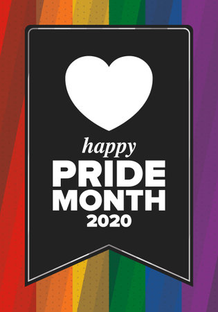 LGBT Pride Month in June. Lesbian Gay Bisexual Transgender. Celebrated annual. LGBT flag. Rainbow love concept. Human rights and tolerance. Vector illustrationのイラスト素材