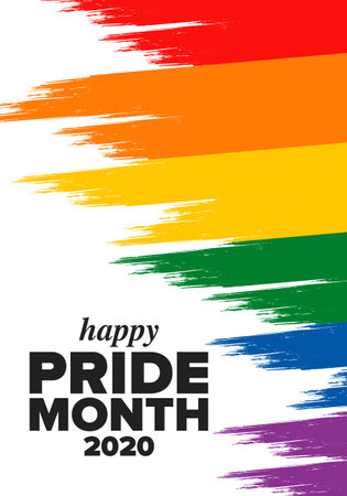 LGBT Pride Month in June. Lesbian Gay Bisexual Transgender. Celebrated annual. LGBT flag. Rainbow love concept. Human rights and tolerance. Vector illustrationのイラスト素材