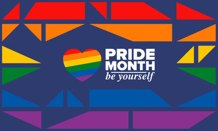 LGBT Pride Month in June. Lesbian Gay Bisexual Transgender. Celebrated annual. LGBT flag. Rainbow love concept. Human rights and tolerance. Vector illustrationのイラスト素材