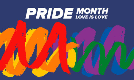 LGBT Pride Month in June. Lesbian Gay Bisexual Transgender. Celebrated annual. LGBT flag. Rainbow love concept. Human rights and tolerance. Vector illustrationのイラスト素材