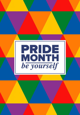 LGBT Pride Month in June. Lesbian Gay Bisexual Transgender. Celebrated annual. LGBT flag. Rainbow...