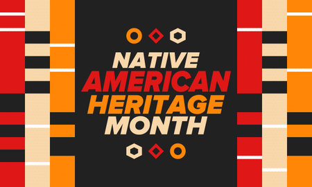 Native American Heritage Month in November. American Indian culture. Celebrate annual in United States. Tradition pattern. Poster, card, banner and background. Vector ornamentのイラスト素材