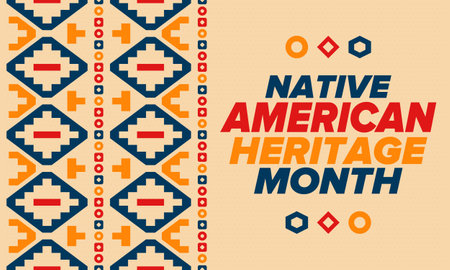 Native American Heritage Month in November. American Indian culture. Celebrate annual in United States. Tradition pattern. Poster, card, banner and background. Vector ornamentのイラスト素材