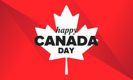 Happy Canada Day. National holiday, celebrated annual in July 1. Canadian flag. Maple leaf. Patriotic symbol and elements. Poster, card, banner and background. Vector illustrationのイラスト素材