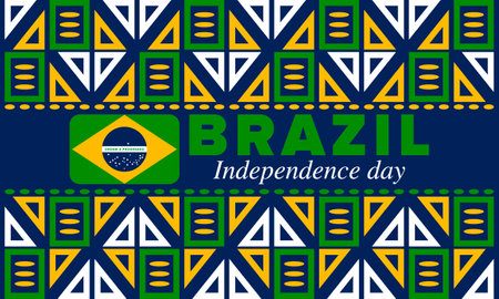 Brazil Independence Day. Happy national holiday. Freedom day. Celebrate annual in September 7. Brazil flag. Patriotic brazilian design illustration. Vector posterのイラスト素材