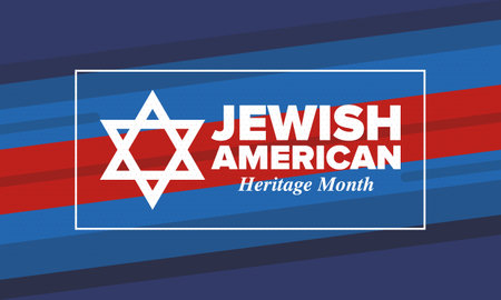 Jewish American Heritage Month. Celebrated annual in May. Jewish American contribution to the history United States. Star of David. Israel symbol. Vector posterのイラスト素材