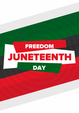 Juneteenth Independence Day. Freedom or Emancipation day. Annual american holiday, celebrated in June 19. African-American history and heritage. Vector illustrationのイラスト素材