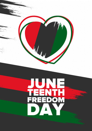Juneteenth Independence Day. Freedom or Emancipation day. Annual american holiday, celebrated in June 19. African-American history and heritage. Vector illustrationのイラスト素材