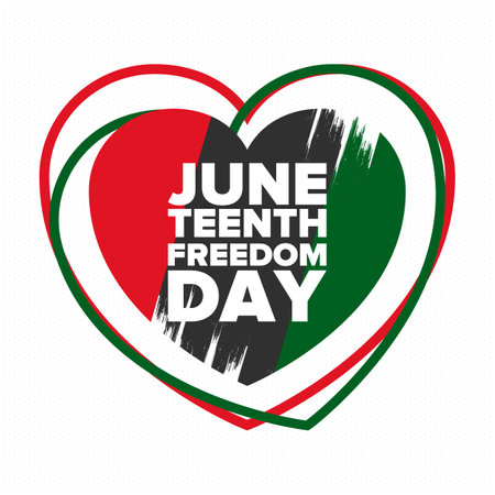 Juneteenth Independence Day. Freedom or Emancipation day. Annual american holiday, celebrated in June 19. African-American history and heritage. Vector illustrationのイラスト素材