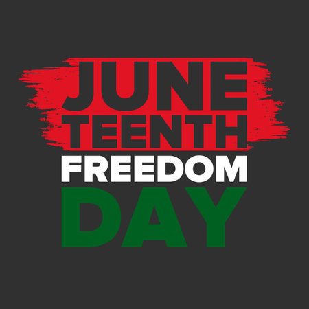 Juneteenth Independence Day. Freedom or Emancipation day. Annual american holiday, celebrated in June 19. African-American history and heritage. Vector illustrationのイラスト素材