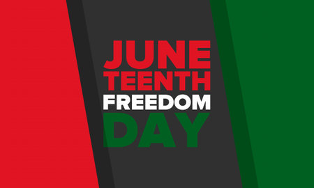 Juneteenth Independence Day. Freedom or Emancipation day. Annual american holiday, celebrated in June 19. African-American history and heritage. Vector illustrationのイラスト素材
