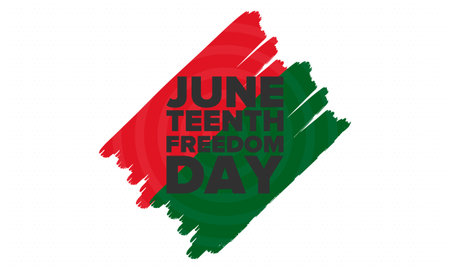 Juneteenth Independence Day. Freedom or Emancipation day. Annual american holiday, celebrated in June 19. African-American history and heritage. Vector illustrationのイラスト素材