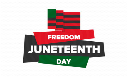 Juneteenth Independence Day. Freedom or Emancipation day. Annual american holiday, celebrated in June 19. African-American history and heritage. Vector illustrationのイラスト素材