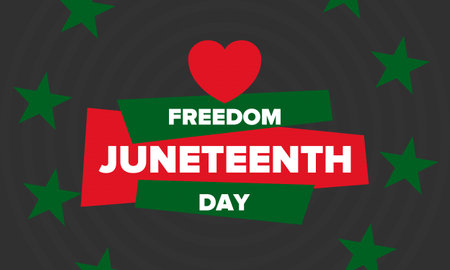 Juneteenth Independence Day. Freedom or Emancipation day. Annual american holiday, celebrated in June 19. African-American history and heritage. Vector illustrationのイラスト素材