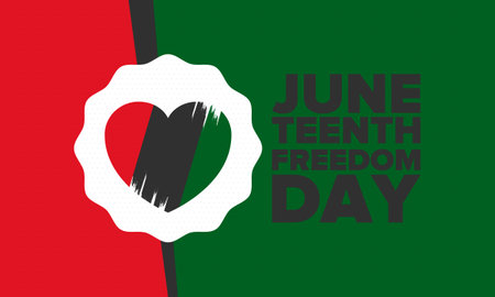 Juneteenth Independence Day. Freedom or Emancipation day. Annual american holiday, celebrated in June 19. African-American history and heritage. Vector illustrationのイラスト素材