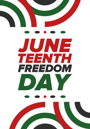 Juneteenth Independence Day. Freedom or Emancipation day. Annual american holiday, celebrated in June 19. African-American history and heritage. Vector illustrationのイラスト素材