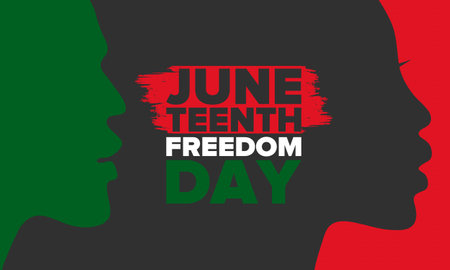 Juneteenth Independence Day. Freedom or Emancipation day. Annual american holiday, celebrated in June 19. African-American history and heritage. Vector illustrationのイラスト素材