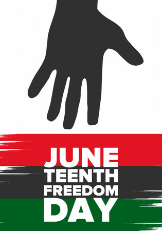 Juneteenth Independence Day. Freedom or Emancipation day. Annual american holiday, celebrated in June 19. African-American history and heritage. Vector illustrationのイラスト素材