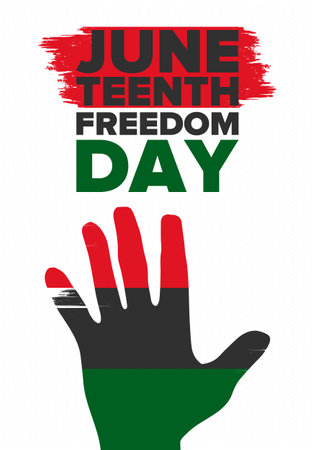 Juneteenth Independence Day. Freedom or Emancipation day. Annual american holiday, celebrated in June 19. African-American history and heritage. Vector illustrationのイラスト素材