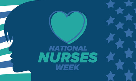 National Nurses Week. Thank you nurses. Medical and health care concept. Fighters against viruses and diseases. In honour of the doctors. Celebrated annual in United States. Vectorのイラスト素材