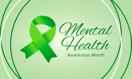Mental Health Awareness Month in May. Annual campaign in United States. Raising awareness of mental health. Control and protection. Prevention campaign. Medical health care designのイラスト素材