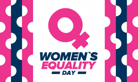 Women's Equality Day in United States. Female holiday, celebrated annually in August 26. Women right history month. Feminism design concept. Vector illustrationのイラスト素材