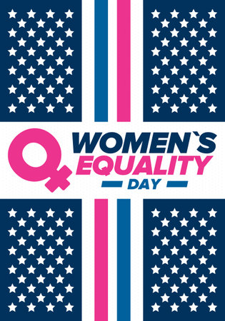 Women's Equality Day in United States. Female holiday, celebrated annually in August 26. Women right history month. Feminism design concept. Vector illustrationのイラスト素材