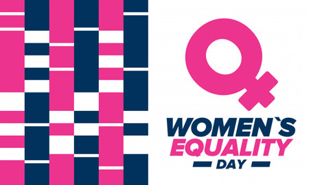Women's Equality Day in United States. Female holiday, celebrated annually in August 26. Women right history month. Feminism design concept. Vector illustrationのイラスト素材