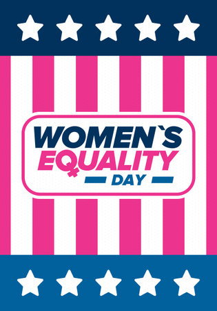 Women's Equality Day in United States. Female holiday, celebrated annually in August 26. Women right history month. Feminism design concept. Vector illustrationのイラスト素材