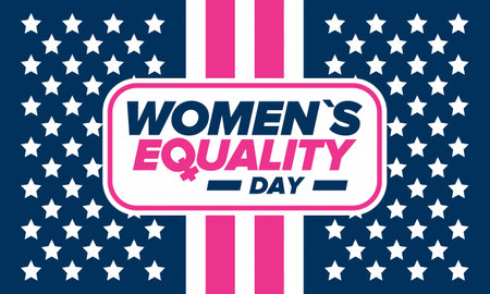 Women's Equality Day in United States. Female holiday, celebrated annually in August 26. Women right history month. Feminism design concept. Vector illustrationのイラスト素材