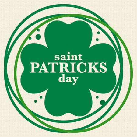 Happy Saint Patricks Day. Traditional irish holiday. Celebrate annual in March 17. Clover and shamrock leaves. Green and orange party design. Ireland color. Vector illustrationのイラスト素材