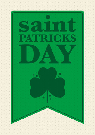 Happy Saint Patricks Day. Traditional irish holiday. Celebrate annual in March 17. Clover and shamrock leaves. Green and orange party design. Ireland color. Vector illustrationのイラスト素材