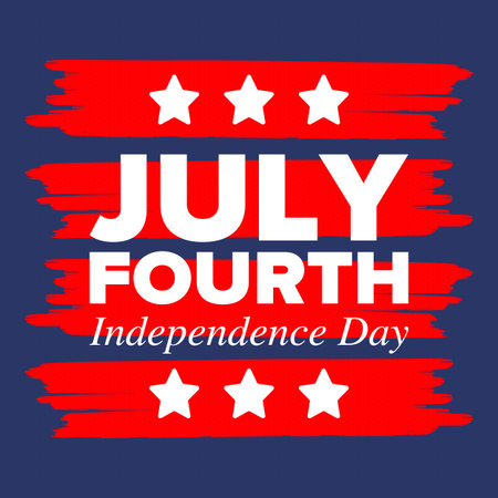 Independence Day in United States of America. The Fourth of July. Happy national holiday, celebrated annual in July 4. American flag. Country freedom day. Patriotic vector designのイラスト素材