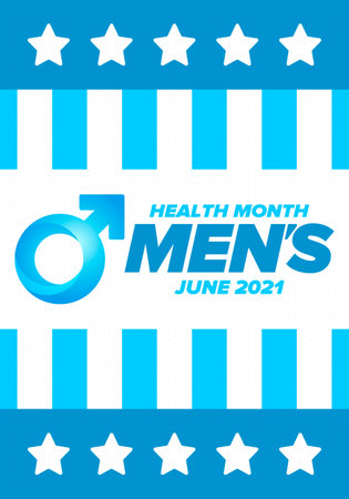 National Men's Health Month in June. Health education program. Celebrated annual in United States. Medical concept. Care and health. Poster, card, banner and background. Vectorのイラスト素材