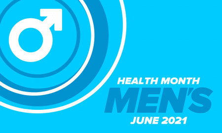 National Men's Health Month in June. Health education program. Celebrated annual in United States. Medical concept. Care and health. Poster, card, banner and background. Vectorのイラスト素材