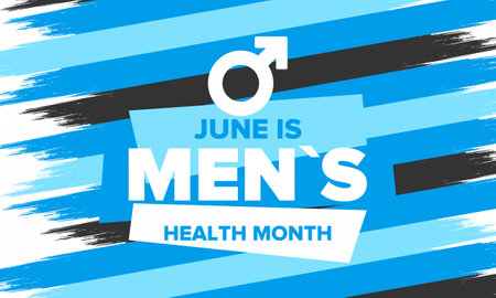 National Men's Health Month in June. Health education program. Celebrated annual in United States. Medical concept. Care and health. Poster, card, banner and background. Vectorのイラスト素材