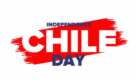 Chile Independence Day. Happy national holiday Fiestas Patrias. Freedom day. Celebrate annual in September 18. Chile flag. Patriotic chilean design. Vector posterのイラスト素材
