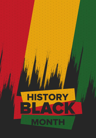 Black History Month. African American History. Celebrated annual. In February in United States and Canada. In October in Great Britain. Poster, card, banner, background. Vectorのイラスト素材