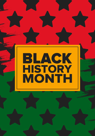 Black History Month. African American History. Celebrated annual. In February in United States and Canada. In October in Great Britain. Poster, card, banner, background. Vectorのイラスト素材