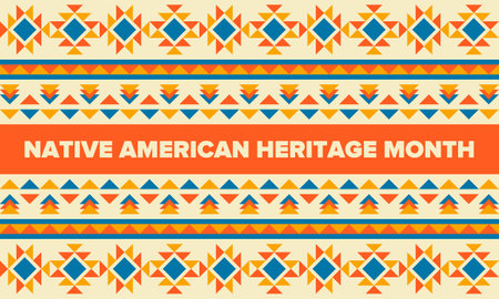 Native American Heritage Month in November. American Indian culture. Celebrate annual in United States. Tradition pattern. Poster, card, banner and background. Vector ornamentのイラスト素材