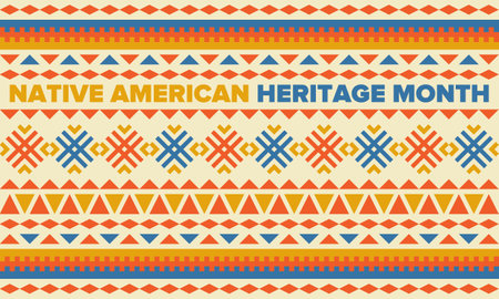 Native American Heritage Month in November. American Indian culture. Celebrate annual in United States. Tradition pattern. Poster, card, banner and background. Vector ornamentのイラスト素材