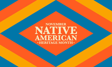 Native American Heritage Month in November. American Indian culture. Celebrate annual in United States. Tradition pattern. Poster, card, banner and background. Vector ornamentのイラスト素材