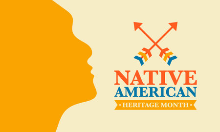 Native American Heritage Month in November. American Indian culture. Celebrate annual in United States. Tradition pattern. Poster, card, banner and background. Vector ornamentのイラスト素材