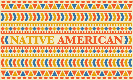 Native American Heritage Month in November. American Indian culture. Celebrate annual in United States. Tradition pattern. Poster, card, banner and background. Vector ornamentのイラスト素材