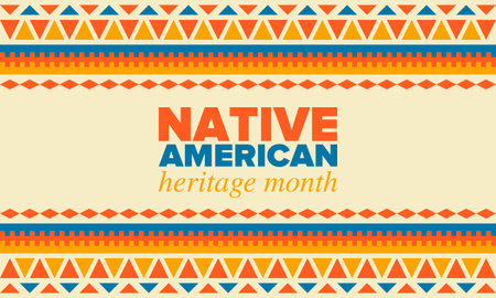 Native American Heritage Month in November. American Indian culture. Celebrate annual in United States. Tradition pattern. Poster, card, banner and background. Vector ornamentのイラスト素材