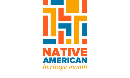Native American Heritage Month in November. American Indian culture. Celebrate annual in United States. Tradition pattern. Poster, card, banner and background. Vector ornamentのイラスト素材